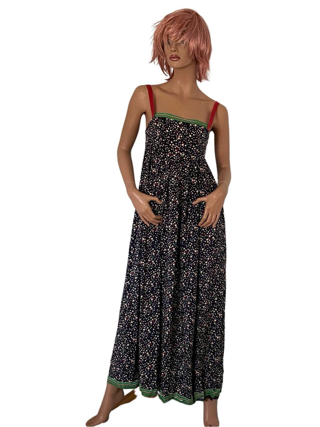 Silk Handmade Maxi Dress With Burgundy Straps. Nwot